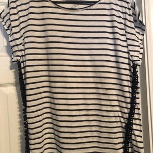 LOFT T-shirt Pom Pom detail